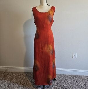 Vintage Vibrant Orange Summer Dress